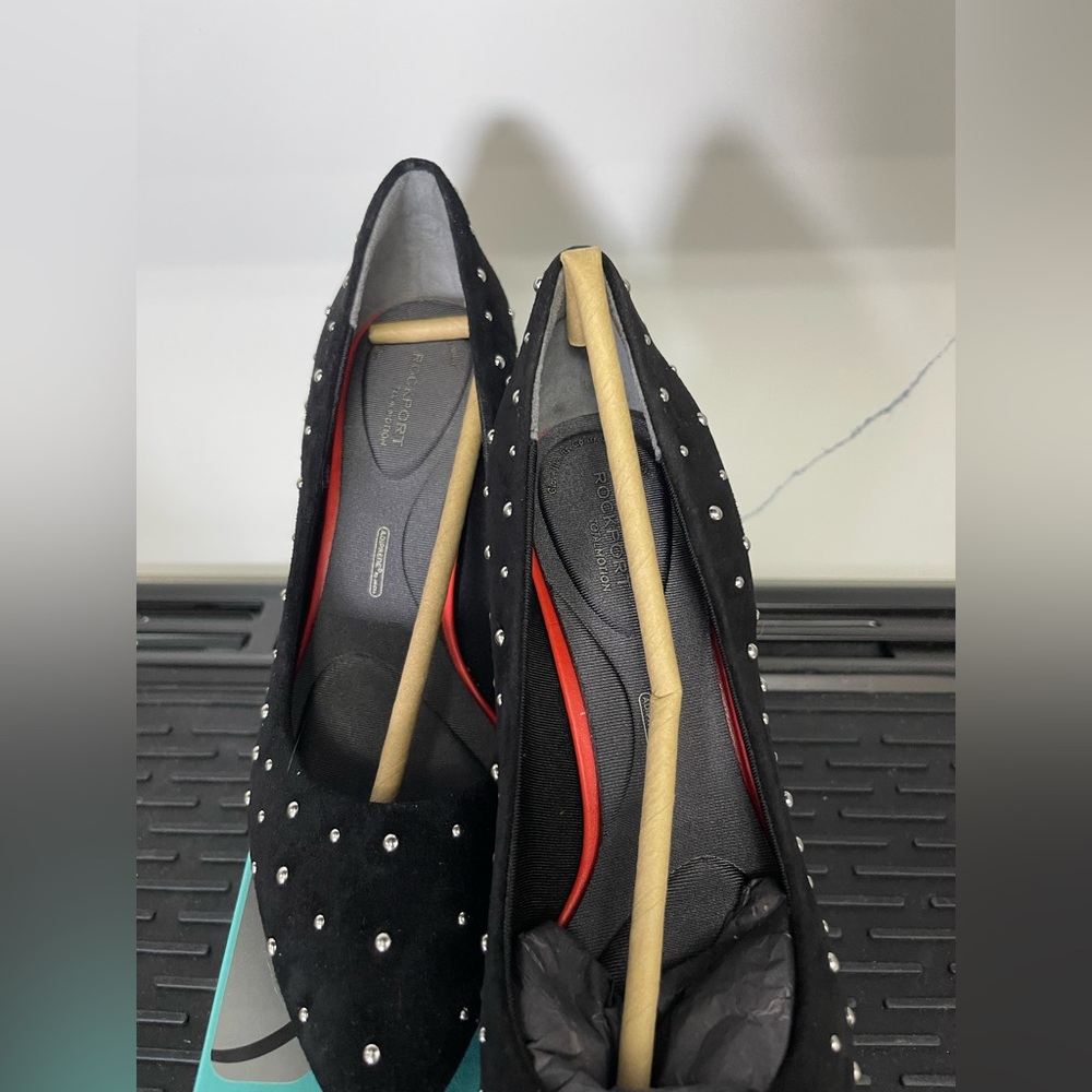 ROCKPORT 75mm Total Motion Women’s Pump Sz 6M Black Kid Suede Stud NIB - Picture 11 of 13